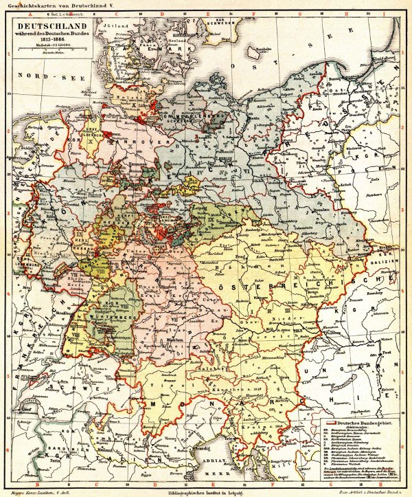 Landkarte Deutscher Bund
