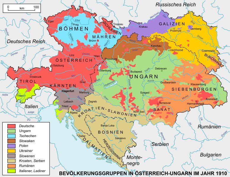 Sprachenkarte Österreich-Ungarn